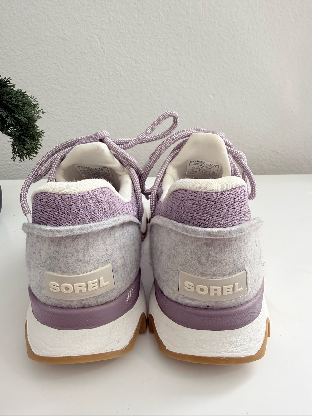 Sorel Kinetic Impact Lace women size 6 Lavender Knit Lace-Up Women's Sneakers - Picture 3 of 6